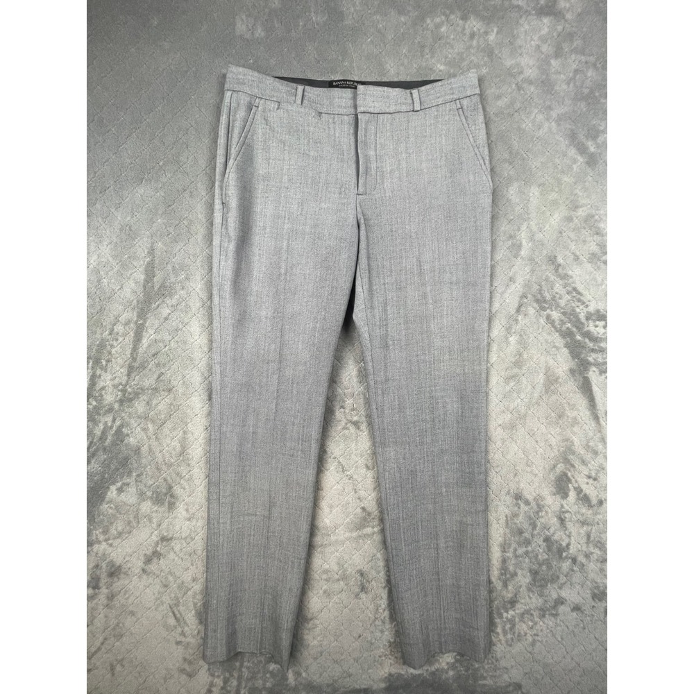 Banana Republic Harper Pant Gray Wool‎ Blend Straight Leg Dress Trousers 4 0654